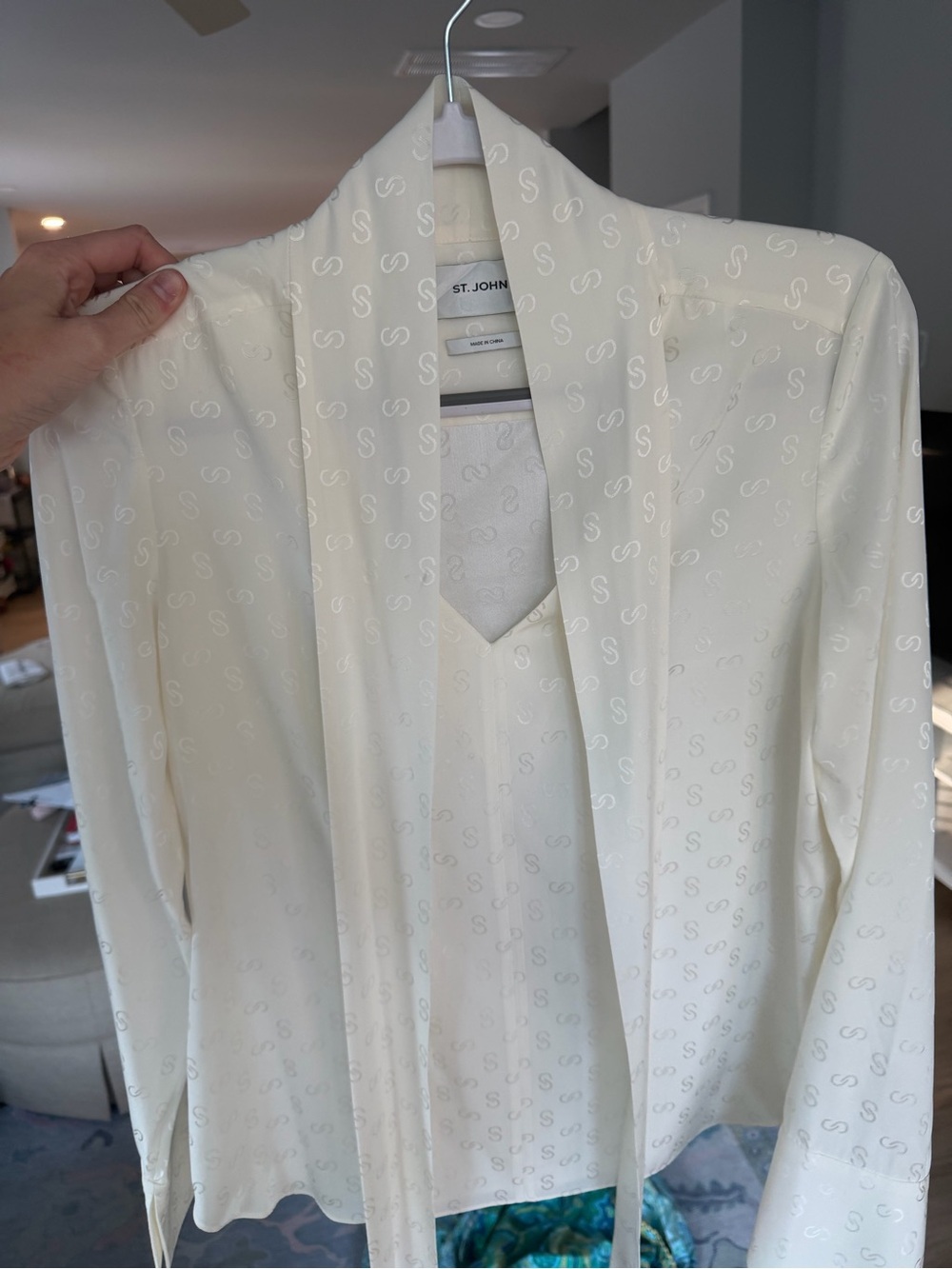 St. John Cream Open-Front Shawl-Collar Jacket